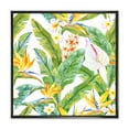 thumbnail image 1 of Designart 'Yellow Flowers and Tropical Foliage II' Modern Framed Canvas Wall Art Print, 1 of 5