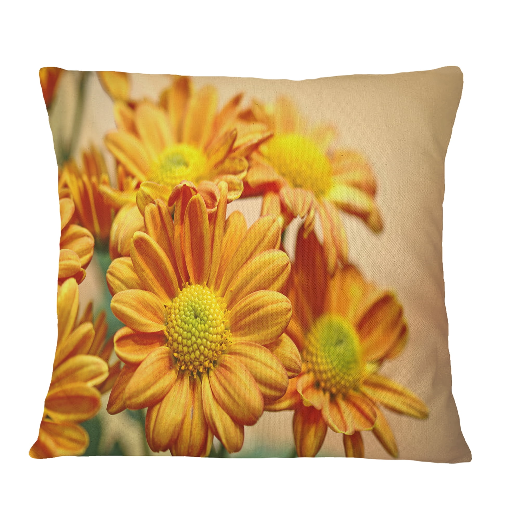 Designart Yellow Flowers in the Garden - Floral Throw Pillow - 18x18