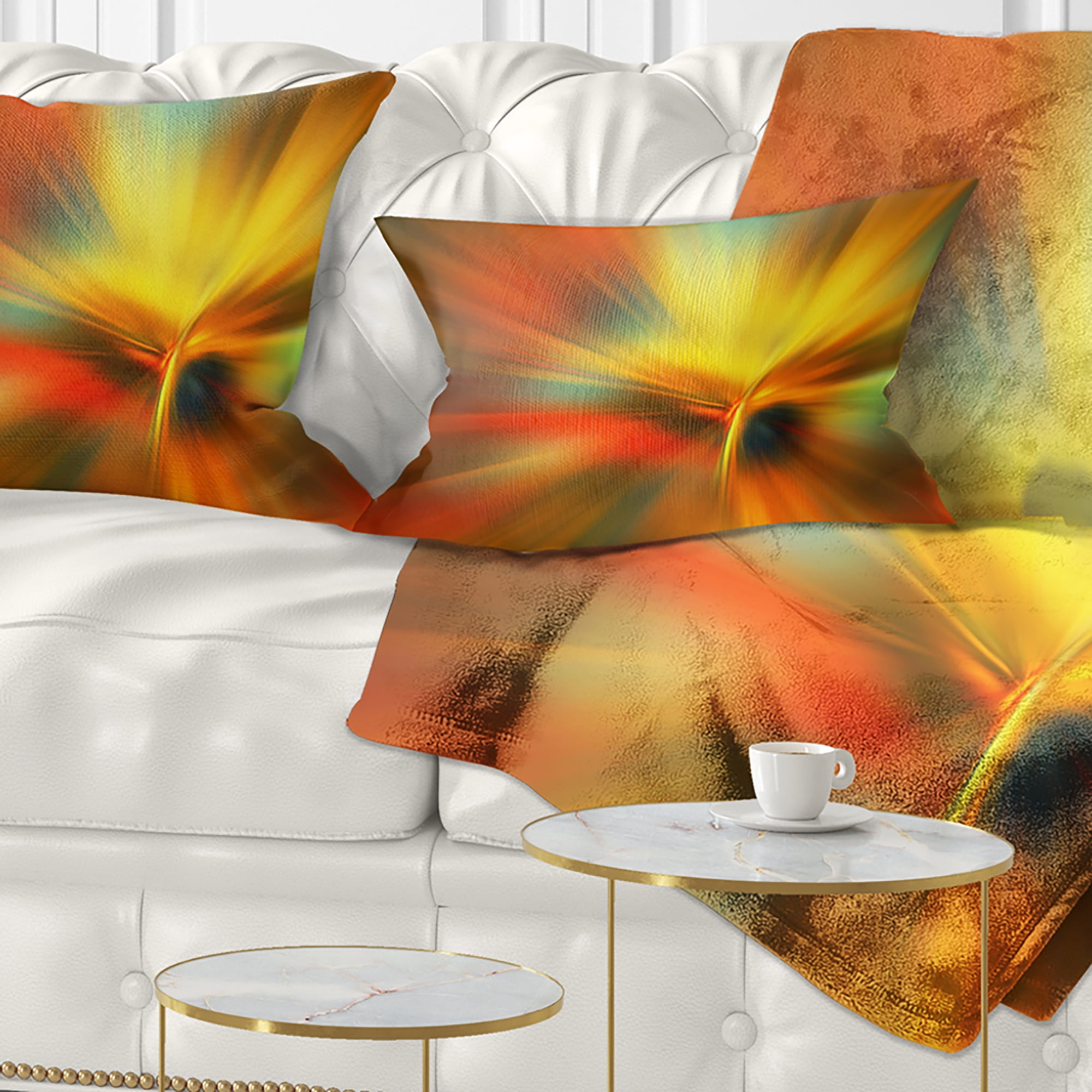 Designart Yellow Focus Color - Abstract Throw Pillow - 12x20