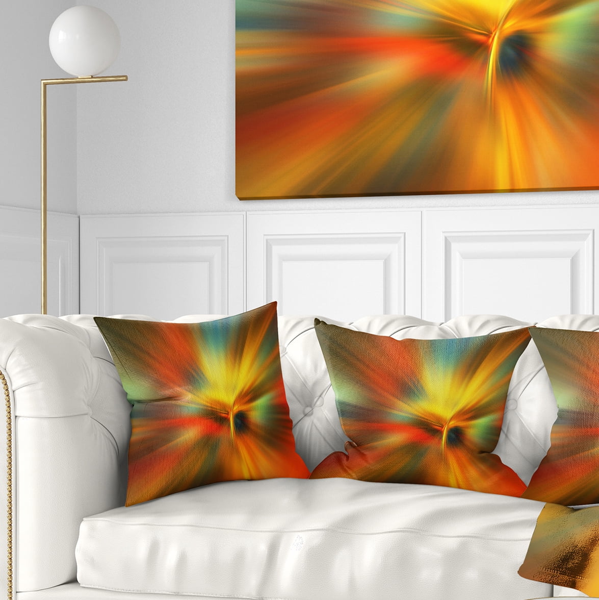 Designart Yellow Focus Color - Abstract Throw Pillow - 18x18