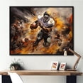 thumbnail image 1 of Designart "Yellow Football modern Victory" Sports Floater Framed Canvas Print, 1 of 7
