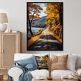 thumbnail image 1 of Designart "Yellow Forest Journey A Scenic Road III" Landscape & Nature Floater Framed Canvas Art Print, 1 of 7