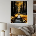 thumbnail image 1 of Designart "Yellow Forest silence Path" Floral Floater Framed Wall Art Living Room, 1 of 7