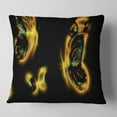 thumbnail image 1 of Designart Yellow Fractal Butterflies on Black - Floral Throw Pillow - 16x16, 1 of 4