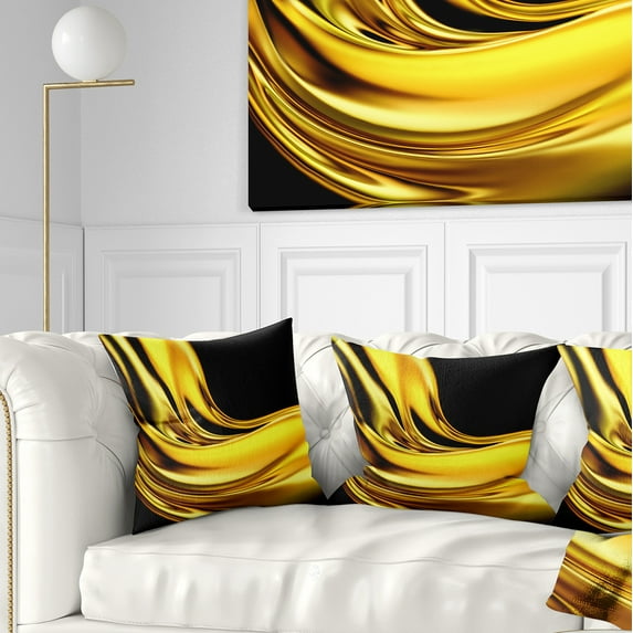 Designart Yellow Gold Texture Pattern - Abstract Throw Pillow - 18x18