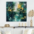 thumbnail image 1 of Designart "Yellow Green' Transcendent Liquid Ink" Abstract Marble Wall Art For Kitchen, 1 of 5
