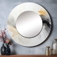 thumbnail image 1 of Designart "Yellow Grey Minimalism Calm Abstraction" Abstract Rund Mirror For Wall Decor - Large Yellow Round Print Mirror - Round Modern Mirror - Wall Mounted Round Large Mirror - 23" x 23", 1 of 6
