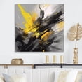 thumbnail image 1 of Designart "Yellow Grey Vibrant Swirls II" Modern Geometric Wall Art For Kitchen, 1 of 5