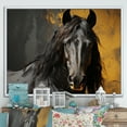 thumbnail image 1 of Designart "Yellow Horse Bold gracefulness" Animals Floater Framed Wall Art Living Room, 1 of 7