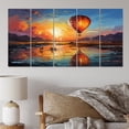 thumbnail image 1 of Designart "Yellow Hot Air Ballon expressionistic" Hot Air Balloon Metal Wall Art Set, 1 of 5
