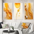 thumbnail image 1 of Designart "Yellow Liquid Wave Continuation Undefined III" Abstract Shapes Framed Wall Art Set Of 3 - Grey Transitional Frame Canvas Set For Living Room Decor, 1 of 6