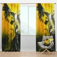 thumbnail image 1 of Designart 'Yellow Marbled I' Modern & Contemporary Blackout Curtain Panel, 1 of 4