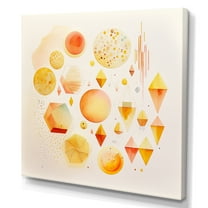 Designart Yellow Multi Shape Abstract V Canvas Wall Art