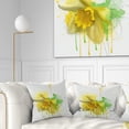 thumbnail image 1 of Designart Yellow Narcissus Flower Watercolor - Floral Throw Pillow - 16x16, 1 of 5