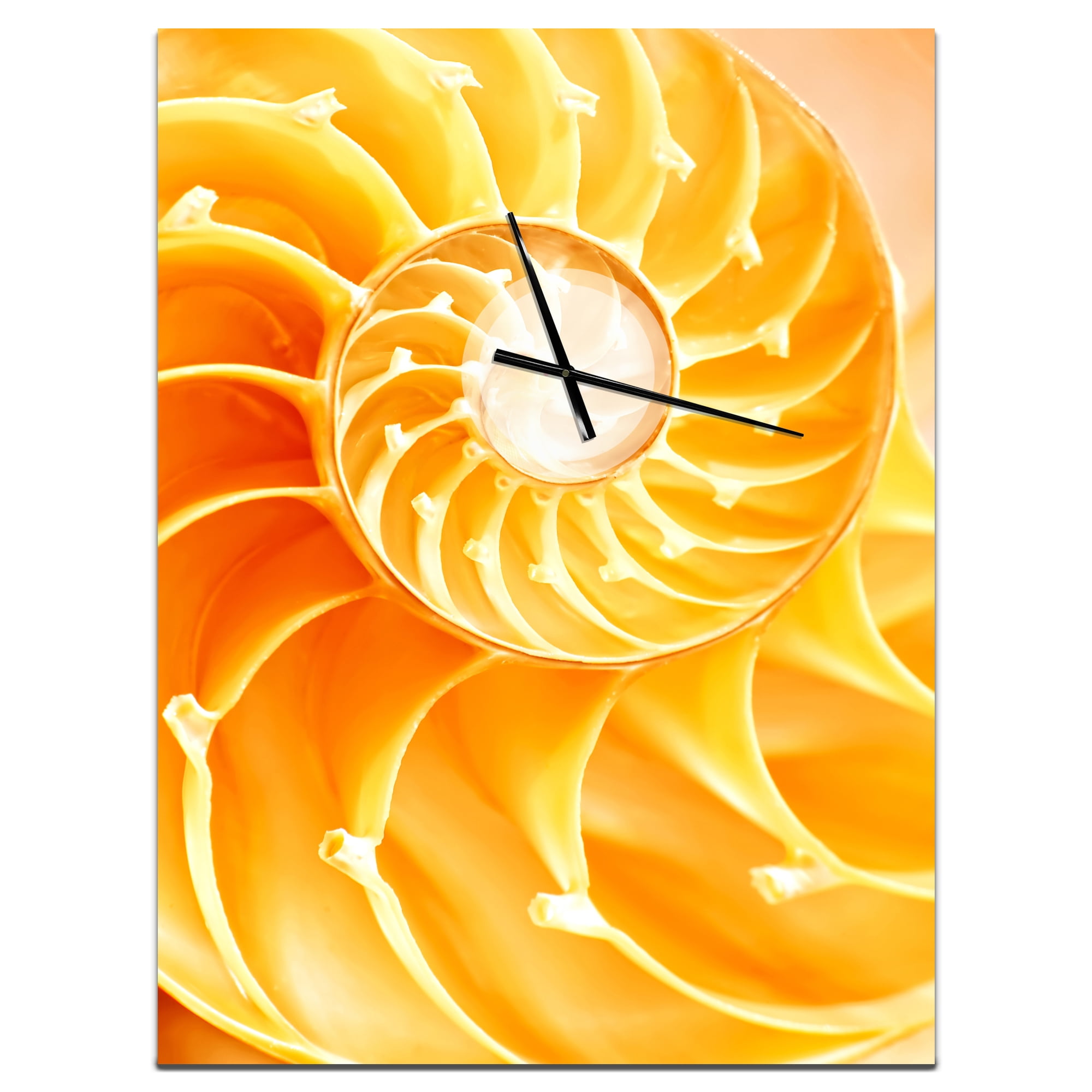 Designart 'Yellow Nautilus Shell' Modern Wall Clock