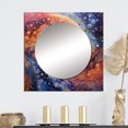 Designart "Yellow Orange Galactic Universe Cosmic Colors" Comets Square