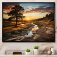 thumbnail image 1 of Designart "Yellow Orange Illinois horizon" Landscapes Floater Framed Canvas Art Print, 1 of 7