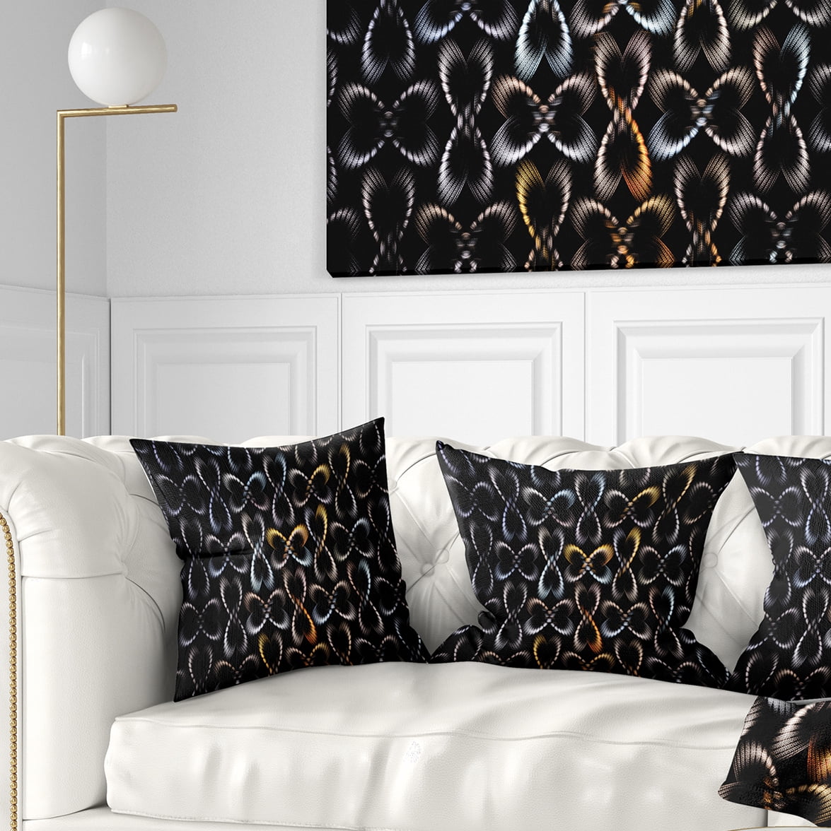 Designart Yellow Pattern of Butterflies - Abstract Throw Pillow - 18x18