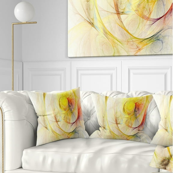 Designart Yellow Storm Sky - Abstract Throw Pillow - 16x16