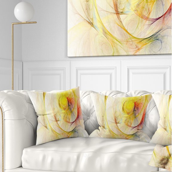 Designart Yellow Storm Sky - Abstract Throw Pillow - 18x18
