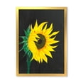 thumbnail image 1 of Designart 'Yellow Sunflower On Black' Traditional Framed Art Print, 1 of 4