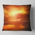 thumbnail image 1 of Designart Yellow Sunset above Clouds - Oversized Beach Throw Pillow - 16x16, 1 of 4