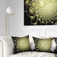 thumbnail image 1 of Designart Yellow Symmetrical Unique Fractal Design - Floral Throw Pillow - 18x18, 1 of 5