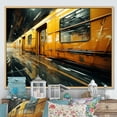 thumbnail image 1 of Designart "Yellow Train Translucent flow III" Transportation Floater Framed Canvas Art Print, 1 of 7