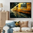 thumbnail image 1 of Designart "Yellow Train Translucent flow III" Transportation Floater Framed Canvas Art Print, 1 of 7