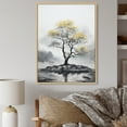 thumbnail image 1 of Designart "Yellow Tree Silent " Floral & Botanical Floater Framed Canvas Wall Art, 1 of 7