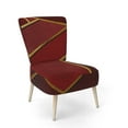 thumbnail image 1 of Designart "Yellow Triangulars Over Shades Of Red" Upholstered Modern Accent Chair - Arm Chair, 1 of 5