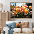 thumbnail image 1 of Designart "Yellow Tulips landscape Vibrant" Floral Floater Framed Canvas Wall Art, 1 of 7