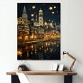 thumbnail image 1 of Designart "Yellow Varanasi Ghats in Indian Art" People Canvas Wall Art - Global Yellow Indian Art Entryway Wall Art Print, 1 of 6