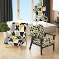 thumbnail image 1 of Designart "Yellow and Black Geometric" Upholstered Patterned Accent Chair and Arm Chair, 1 of 5