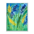 thumbnail image 1 of Designart 'Yellow and Blue Wild Flowers and Grass Gouache' Traditional Framed Canvas Wall Art Print, 1 of 5