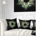 thumbnail image 1 of Designart Yellow and Green Fractal Flower - Abstract Throw Pillow - 16x16, 1 of 5