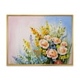 thumbnail image 1 of Designart 'Yellow and Pink Summer Wildflowers' Traditional Framed Canvas Wall Art Print, 1 of 5