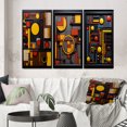 thumbnail image 1 of Designart "Yellow and Red Retro Geometry II" Modern Geometric Wall Art Set Of 3 - Yellow Abstract Gallery Wall Set For Home Decor, 1 of 7
