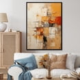 thumbnail image 1 of Designart "Yelow Orange Abstract Fractal Expressions" Modern Floater Framed Canvas Wall Art, 1 of 7