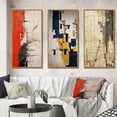 thumbnail image 1 of Designart "Yesterday's History Retro Reflection II" Modern Geometric Framed Wall Art Set Of 3 - Beige Abstract Frame Gallery Wall Set For Home Decor, 1 of 7