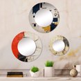 thumbnail image 1 of Designart "Yesterday's History Retro Reflection II" Modern Geometric Round Mirror Set of 3 - Modern Beige Round Office Wall Mounted Mirror Set, 1 of 5