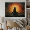 thumbnail image 1 of Designart "Yoga in the Forest in Yellow and Black III" Yoga Print on Natural Pine Wood, 1 of 5