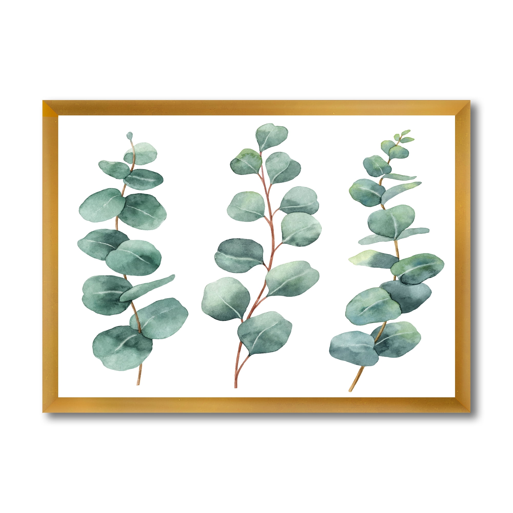 Designart 'Young Eucalyptus Branches and Leaves I' Traditional Framed Art Print