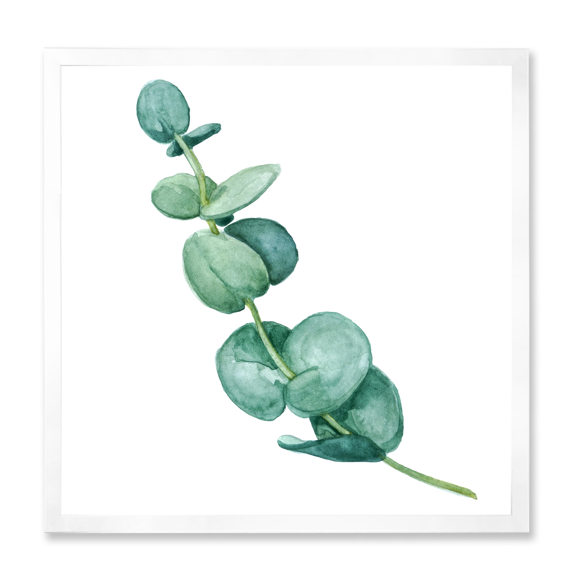 Designart 'Young Eucalyptus Branches and Leaves II' Traditional Framed Art Print