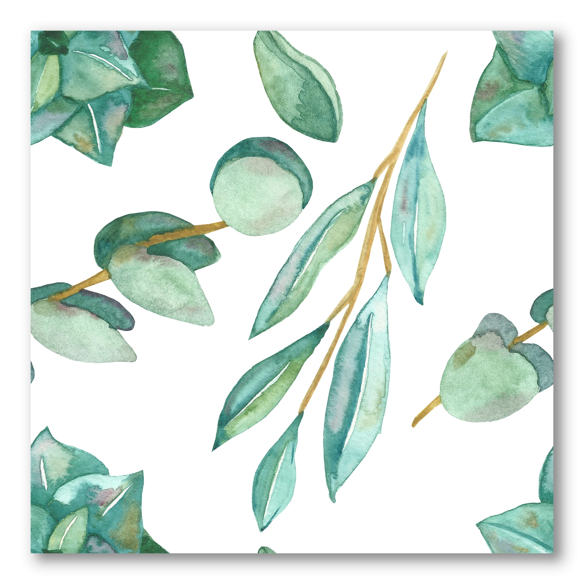 Designart ' Young Eucalyptus Branches and Leaves III ' Traditional Canvas Wall Art Print