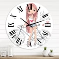 thumbnail image 1 of Designart 'Young Girl With Bicycle' Children'S Art Wall Clock, 1 of 5