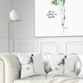 thumbnail image 1 of Designart Young Woman Green Purple - Abstract Portrait Throw Pillow - 16x16, 1 of 5