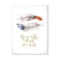 thumbnail image 1 of Designart 'Your VIbe Attracts Your Tribe Two Feathers ' Bohemian & Eclectic Framed Art Print, 1 of 4