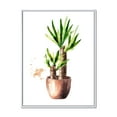 thumbnail image 1 of Designart 'Yucca Tree In The Ceramic Flower Pot On White' Traditional Framed Canvas Wall Art Print, 1 of 5