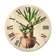 thumbnail image 1 of Designart 'Yucca Tree In The Ceramic Flower Pot On White' Traditional Wood Wall Clock, 1 of 5